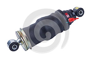 Black shock absorber for trucks on a white background with clipping path
