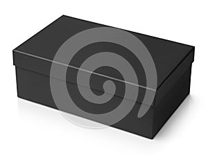 Black shoe box isolated on white