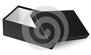 Black shoe box isolated on white