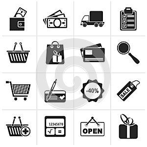 Black Shopping and website icons