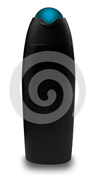 Black shower shampoo bottle