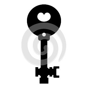 Black sign key isolated on white background. Vector illustration for any design