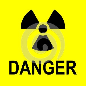 Black signs and symbols of danger isolated on yellow background