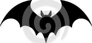 bat Black Silhouette Generative Ai photo