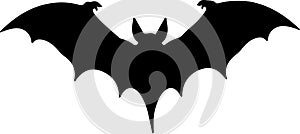 bat Black Silhouette Generative Ai photo