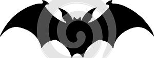 bat Black Silhouette Generative Ai photo