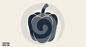 Black silhouette of a bell pepper