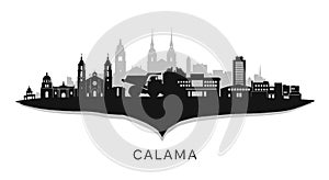 Calama Chile Skyline Silhouette with Vector
