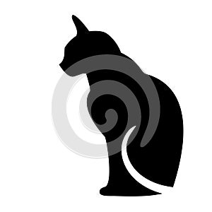 Black silhouette of cat dark wild vector