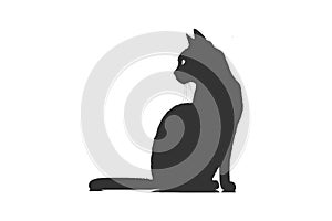 Black silhouette of a cat.icon. Vector illustration design
