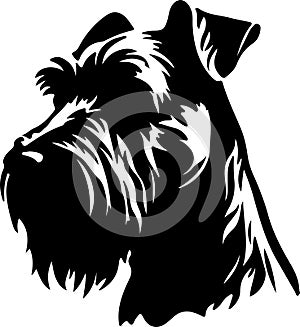 Giant Schnauzer Black Silhouette Generative Ai