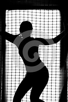 Black silhouette of a girl on a white background