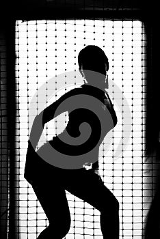 Black silhouette of a girl on a white background