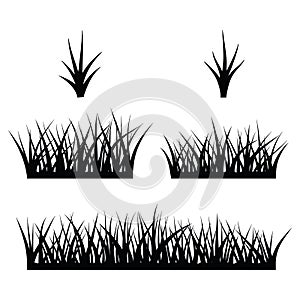 Black silhouette of grass