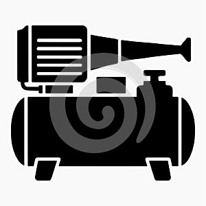 Black silhouette icon of an air compressor