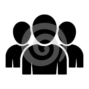 Group of people silhouette icon black