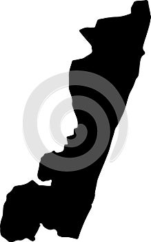 Atsinanana Madagascar silhouette map with transparent background photo