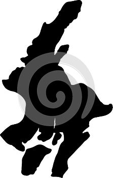 Guayas Ecuador silhouette map with transparent background photo