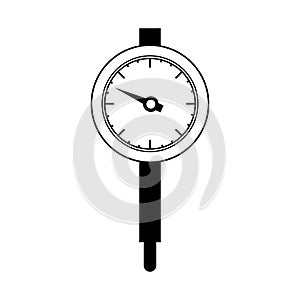 Black silhouette micrometer with gauge needle