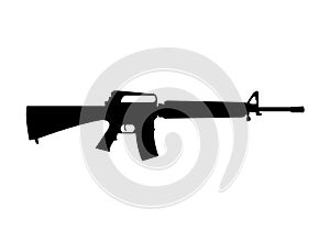 M16 military gun silhouette photo