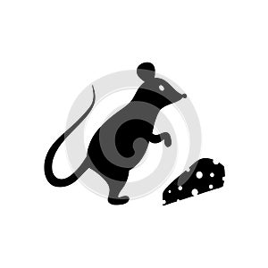 Black silhouette of a mouse