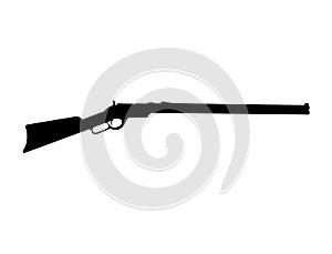 Black Winchester rifle silhouette photo