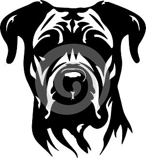 Presa Canario Black Silhouette Generative Ai photo