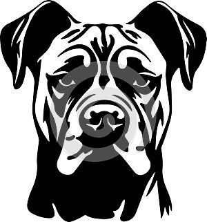 Presa Canario Black Silhouette Generative Ai photo