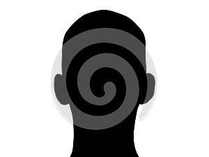 Black silhouette of the profile of the human head. flat vector illustration isolated on white background