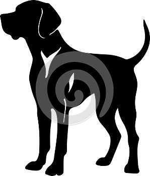 Redbone Coonhound Black Silhouette Generative Ai photo