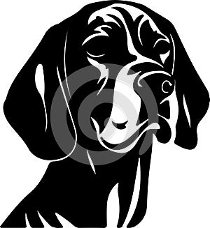 Redbone Coonhound Black Silhouette Generative Ai photo