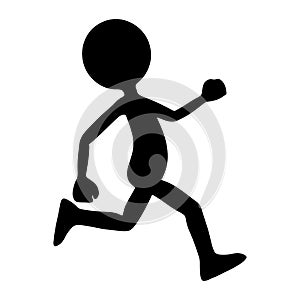 Black Silhouette shape from Running Cartoon Character