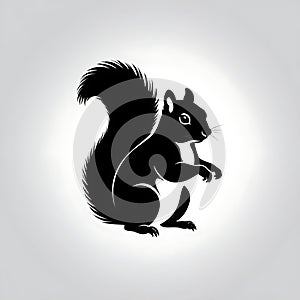 Black Silhouette Of A Sitting Squirrel