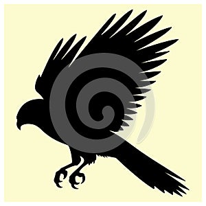 A black silhouette of a Sparrowhawk vector