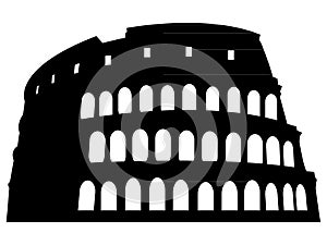Black Silhouette of Symbol of Rome - Colosseum