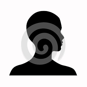 Black silhouette, tattoo of a human, person on white isolated background. Vector