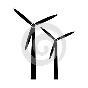 Black silhouette windmill alternative and renewable energy icon