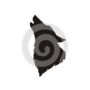 Black silhouette of a wolf`s head