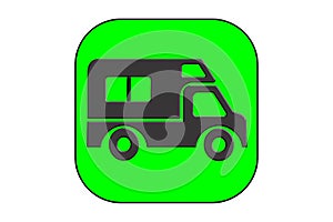 Black silhouetted icon for Motorhome