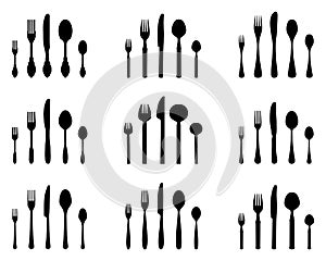 Black silhouettes of cutlery