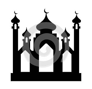 The black silhouettes of Islamic Ramadan cityscapes