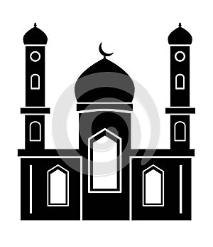 The black silhouettes of Islamic Ramadan cityscapes