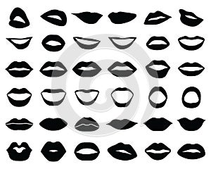 Black silhouettes of lips
