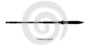 Black silhouettes of medieval knight spear on white background. Paladin weapon icon. Fantasy warrior equipment photo