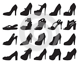 Black silhouettes of shoes