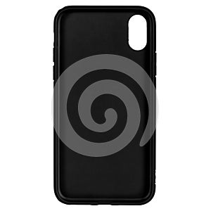 Black silicone case for smartphone or phone with cutouts for the camera