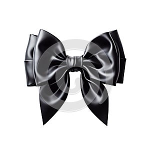 Black silk bow isolated. Concept of black friday, discounts and sales