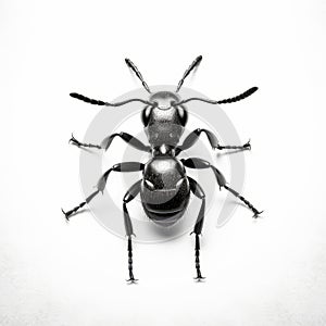 Black And Silver Ant Icon On White Background