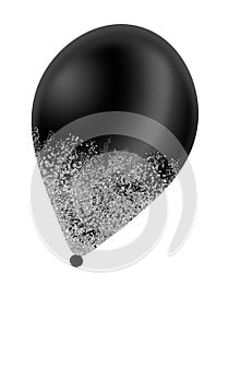 Black silver balloon vector illustrations seamless silver glitter