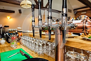 Black and silver beer taps